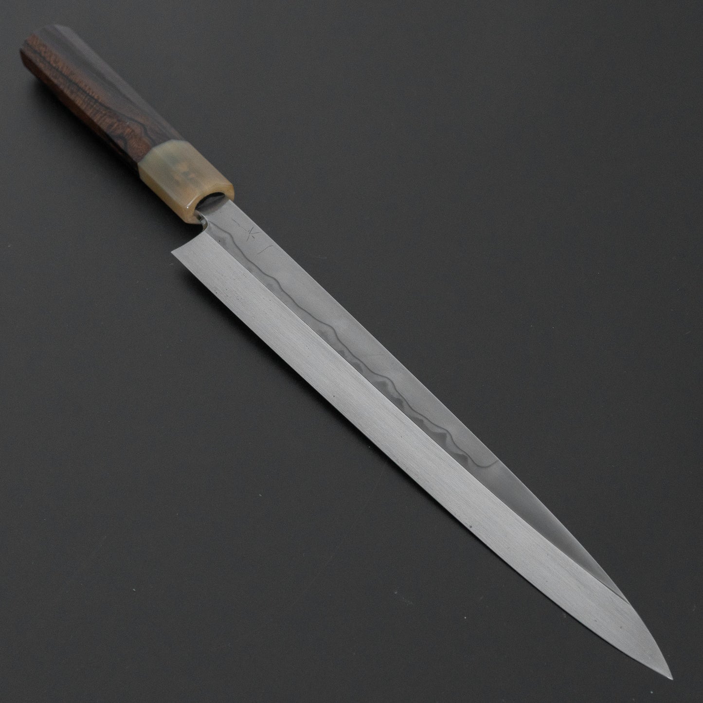 ひとひら 富樫 白一鋼 三本杉 水本焼 柳刃 270mm 暹羅柿柄