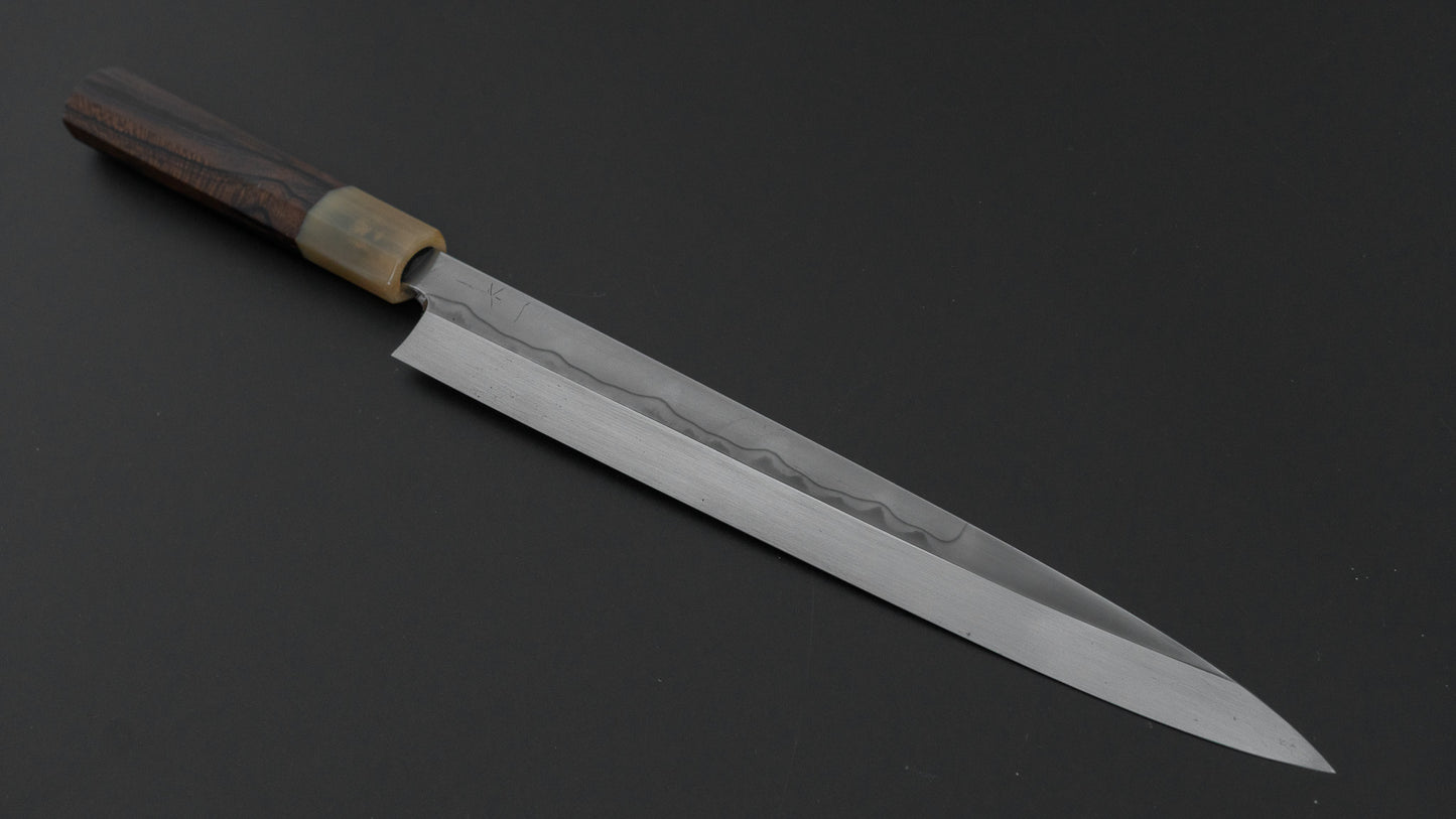 ひとひら 富樫 白一鋼 三本杉 水本焼 柳刃 270mm 暹羅柿柄
