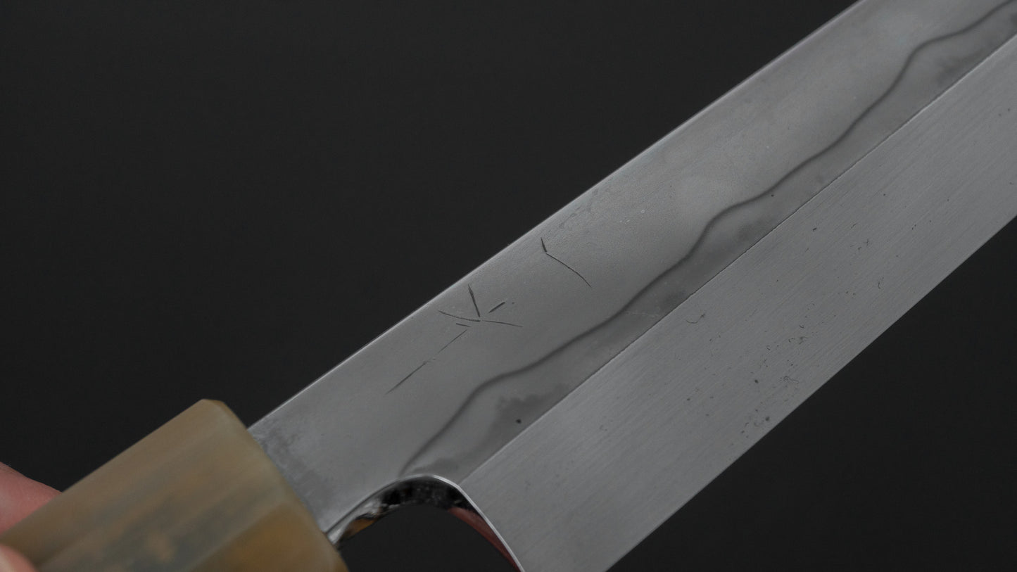 ひとひら 富樫 白一鋼 三本杉 水本焼 柳刃 270mm 暹羅柿柄