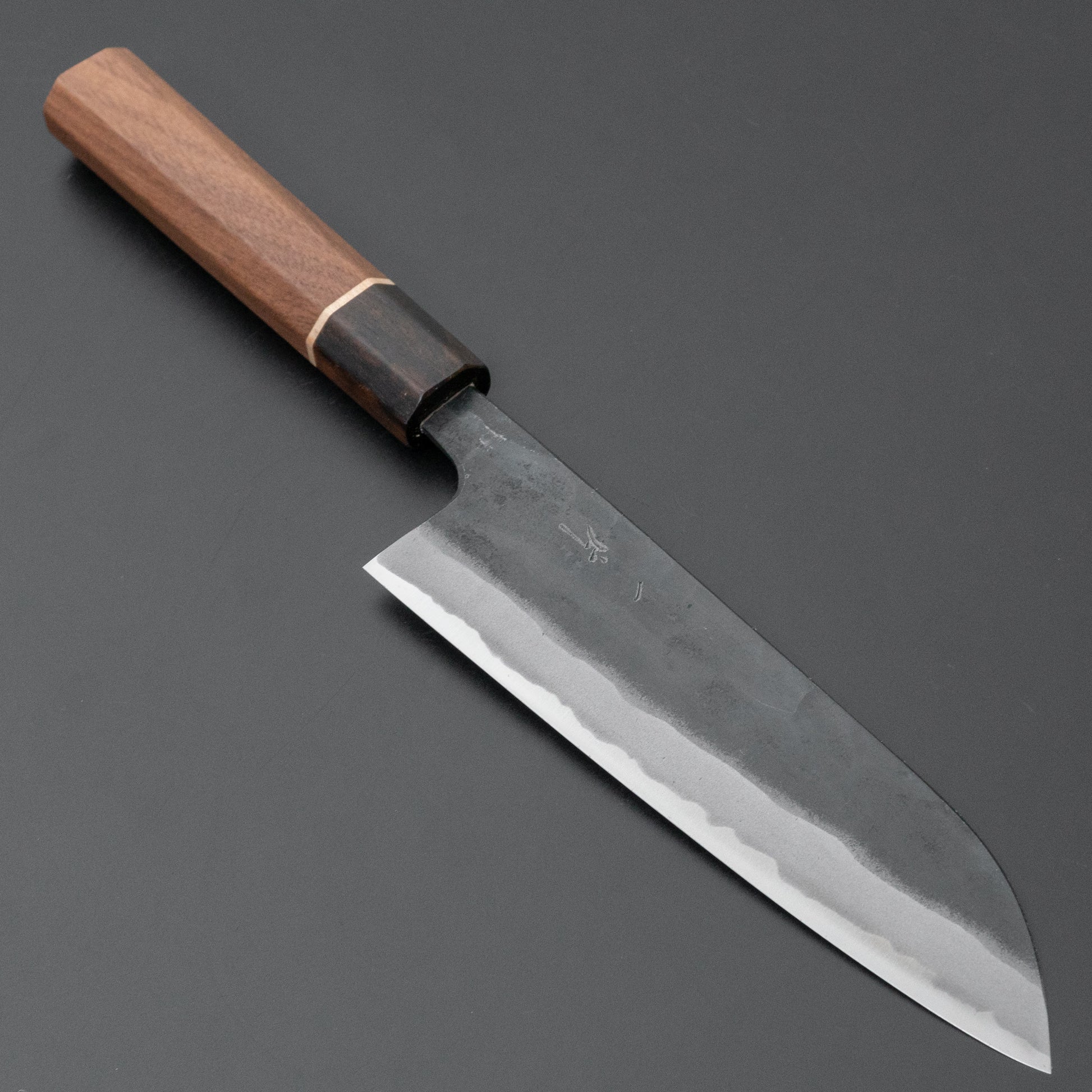 Hitohira Tosa Kurouchi Blue #2 Santoku 170mm Walnut Handle (Ziricote Ferrule) - HITOHIRA