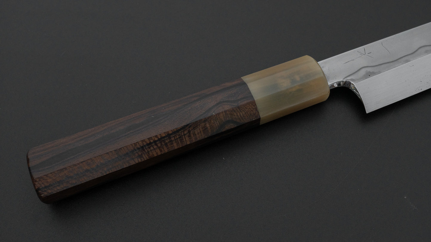 ひとひら 富樫 白一鋼 三本杉 水本焼 柳刃 270mm 暹羅柿柄