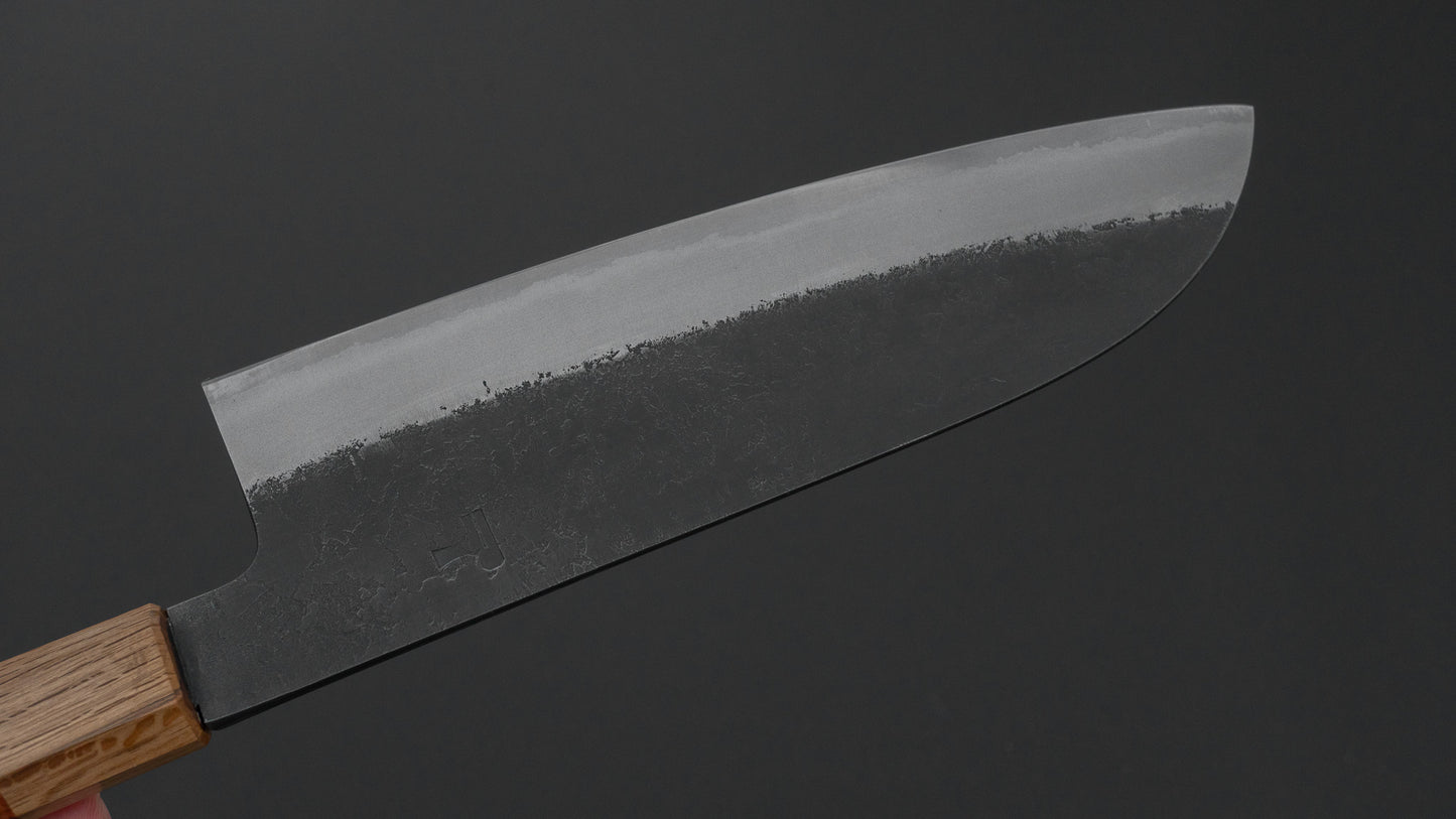 ひとひら 日の出 白二鋼 梨地 ステンレス 三徳 180mm 紫檀柄