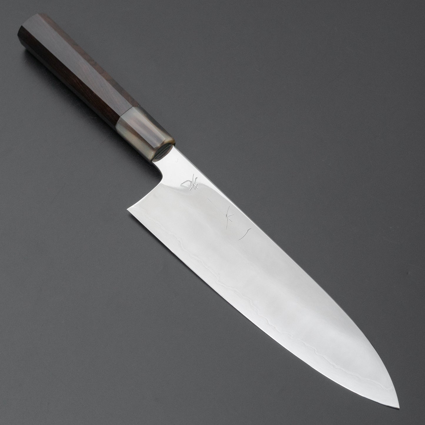 Hitohira Kikuchiyo Rou Silver #3 Fully Mirror Polished Gyuto 210mm Ebony Handle - HITOHIRA