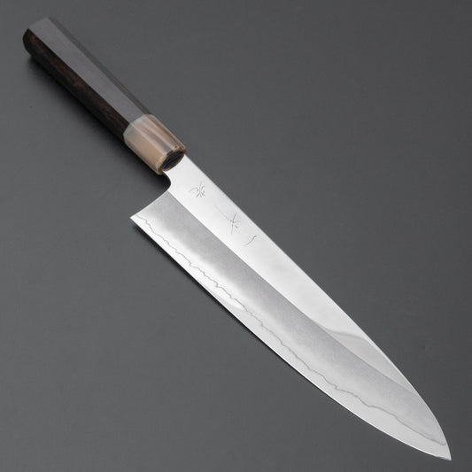 Hitohira Kikuchiyo Rou Silver #3 Mirror Polished Gyuto 240mm Ebony Handle - HITOHIRA