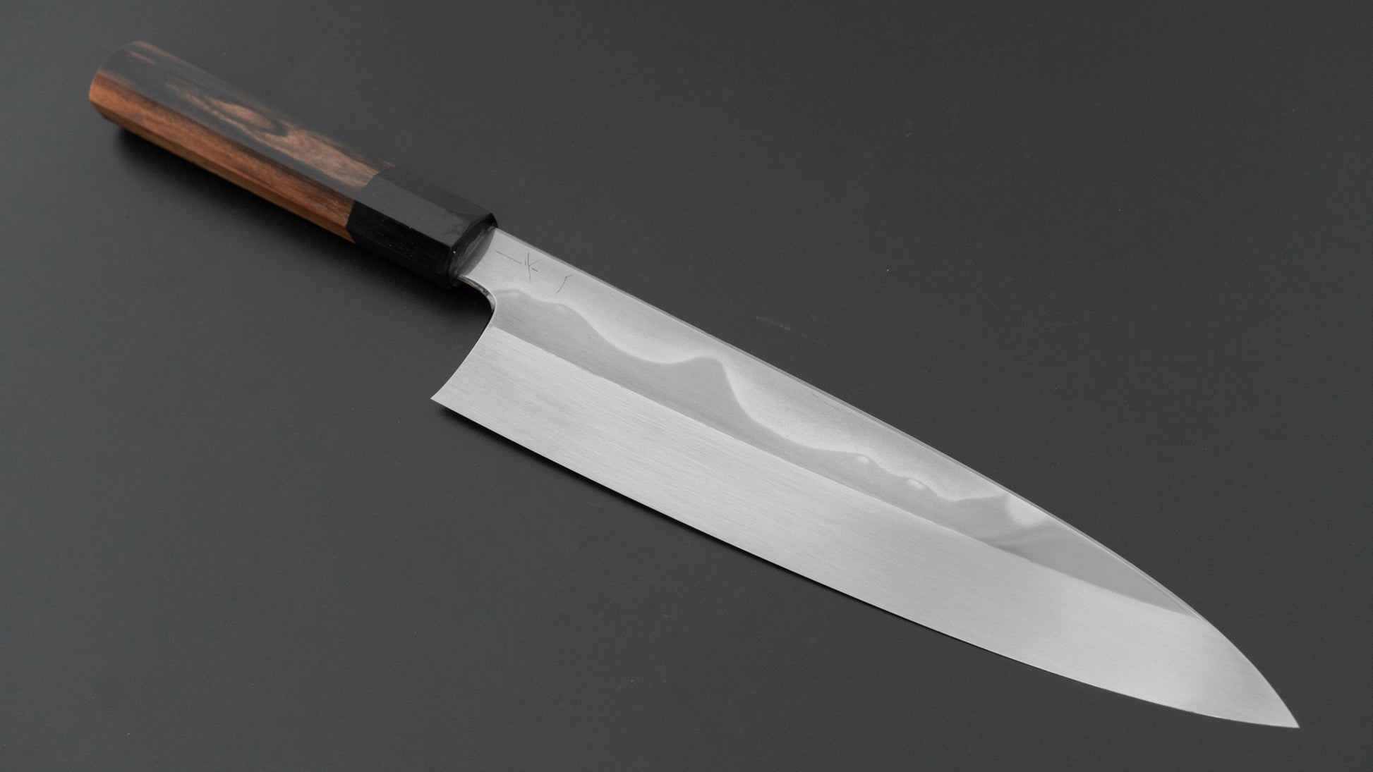 Hitohira Togashi White #1 Fuji Mizu Honyaki Gyuto 240mm Kurokaki Persimmon Handle (#119/ Saya)