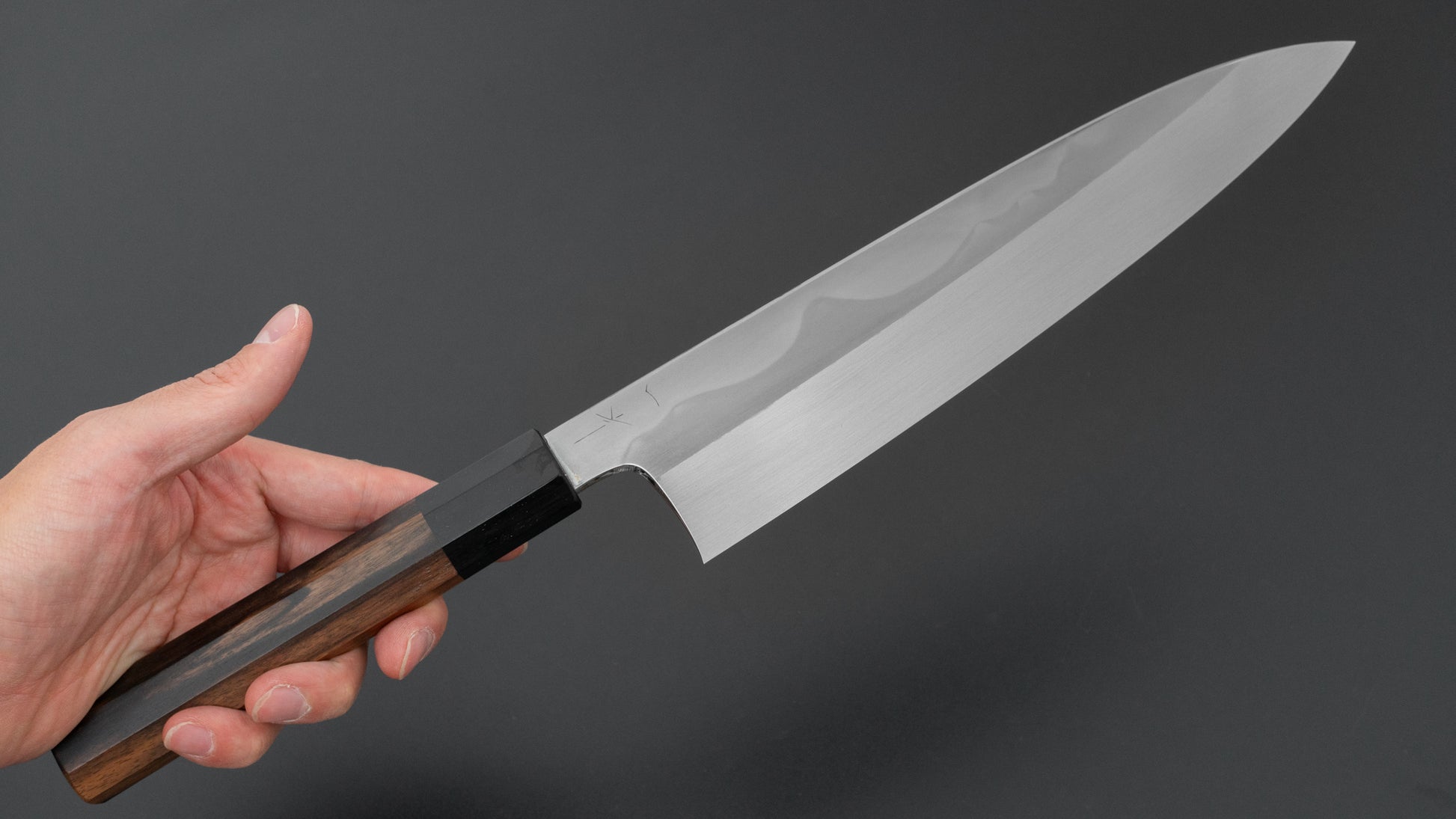 Hitohira Togashi White #1 Fuji Mizu Honyaki Gyuto 240mm Kurokaki Persimmon Handle (#119/ Saya)