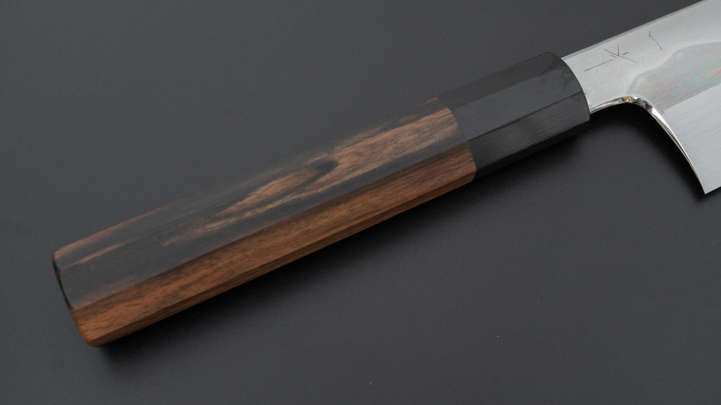 Hitohira Togashi White #1 Fuji Mizu Honyaki Gyuto 240mm Kurokaki Persimmon Handle (#119/ Saya)