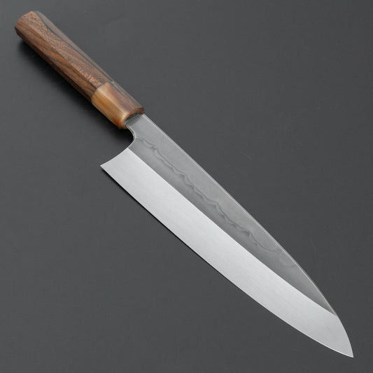 Hitohira Togashi White #1 Sanbonsugi Mizu Honyaki Gyuto 240mm Ziricote Handle (#123/ Saya)