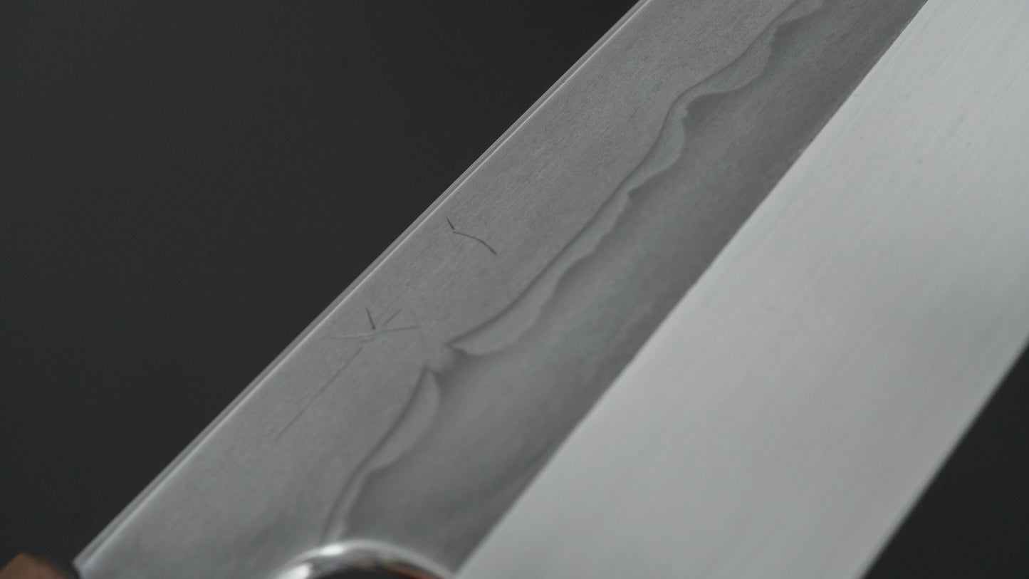 Hitohira Togashi White #1 Sanbonsugi Mizu Honyaki Gyuto 240mm Ziricote Handle (#123/ Saya)