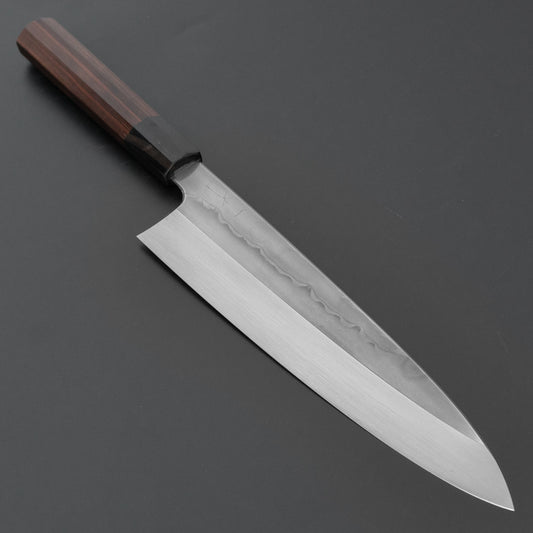 Hitohira Togashi White #1 Sanbonsugi Mizu Honyaki Gyuto 240mm Taihei Makassar Ebony Handle (#125/ Saya)