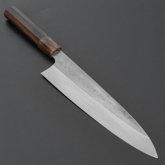 Hitohira Togashi White #1 Sanbonsugi Mizu Honyaki Gyuto 240mm Taihei Makassar Ebony Handle (#127/ Saya)
