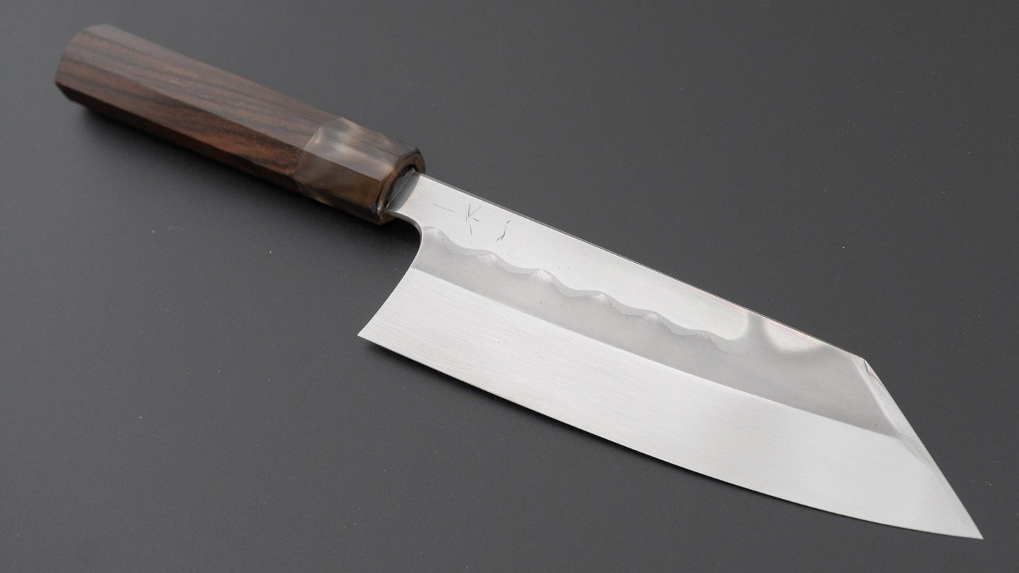 Hitohira Togashi White #1 Notaremon Mizu Honyaki Bunka 180mm Taihei Makassar Ebony Handle (#184/ Saya)
