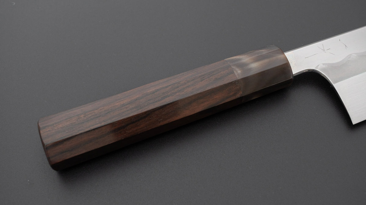 Hitohira Togashi White #1 Notaremon Mizu Honyaki Bunka 180mm Taihei Makassar Ebony Handle (#184/ Saya)