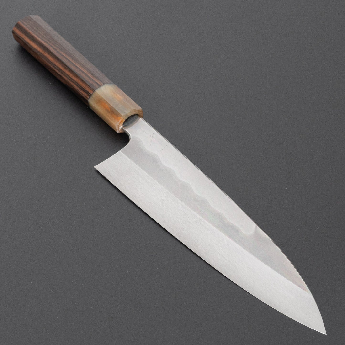 Hitohira Togashi White #1 Notaremon Mizu Honyaki Gyuto 210mm Taihei Makassar Ebony Handle (#185/ Saya)