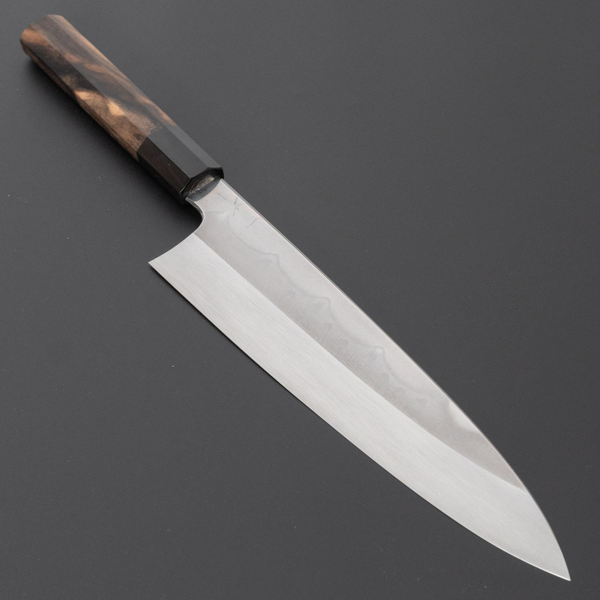 Hitohira Togashi Blue #1 Sanbonsugi Mizu Honyaki Gyuto 240mm Kurokaki Persimmon Handle (#187/ Saya)