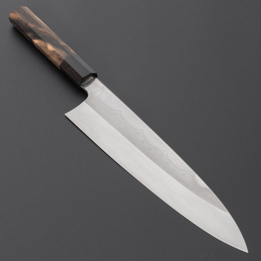 ひとひら 富樫 青一鋼 三本杉 水本焼 牛刀 240mm 黒柿柄 (#187)