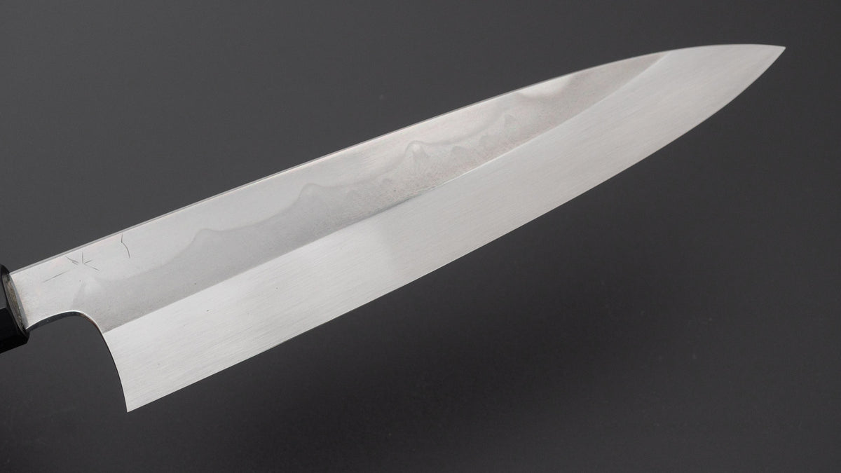 Hitohira Togashi Blue #1 Sanbonsugi Mizu Honyaki Gyuto 240mm Kurokaki Persimmon Handle (#187/ Saya)