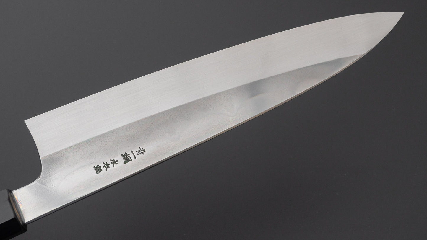 Hitohira Togashi Blue #1 Sanbonsugi Mizu Honyaki Gyuto 240mm Kurokaki Persimmon Handle (#187/ Saya)