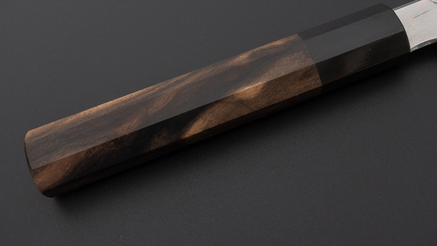 Hitohira Togashi Blue #1 Sanbonsugi Mizu Honyaki Gyuto 240mm Kurokaki Persimmon Handle (#187/ Saya)