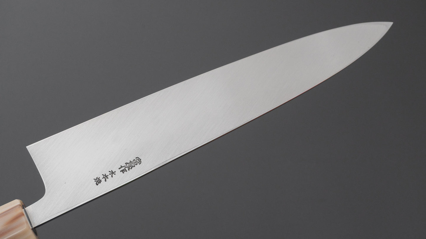 Hitohira Togashi White #2 Mizu Honyaki Mioroshi Deba 240mm Ebony Handle (Old Stock)