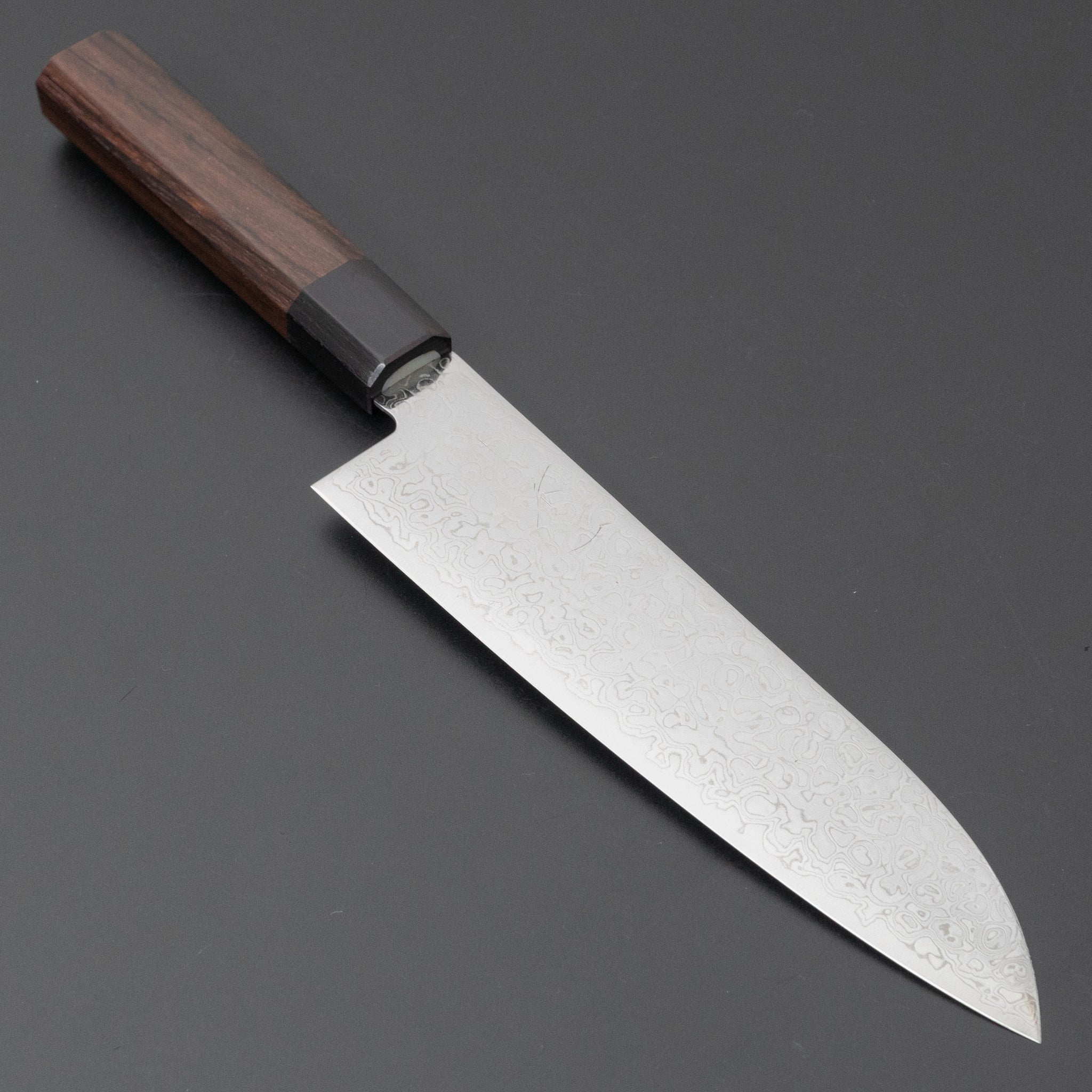 Hitohira HG Damascus Santoku Rosewood Handle (Original Handle) – HITOHIRA