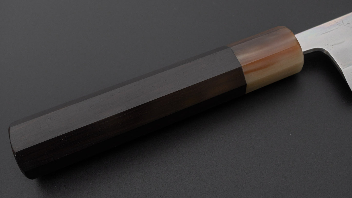 Hitohira Togashi Blue #2 Mizu Honyaki Mioroshi Deba 240mm Ebony Handle (Old Stock)