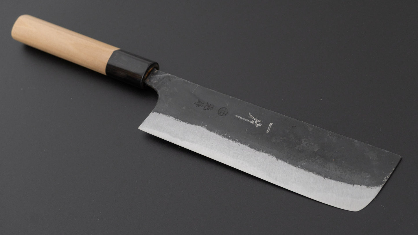 Hitohira Onihiro Blue #1 Nakiri 135mm Ho Wood Handle (D-Shape)