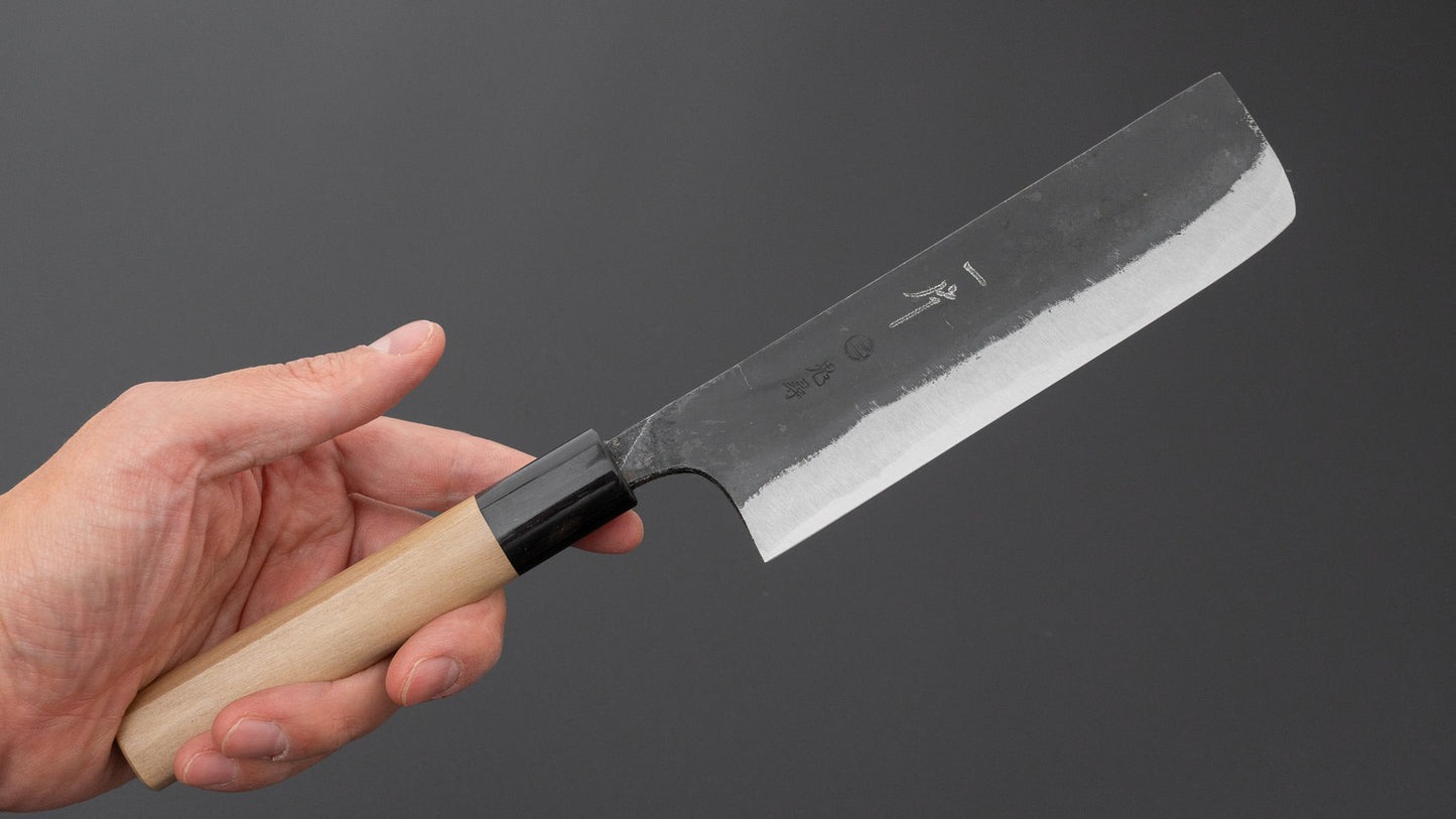 Hitohira Onihiro Blue #1 Nakiri 135mm Ho Wood Handle (D-Shape)