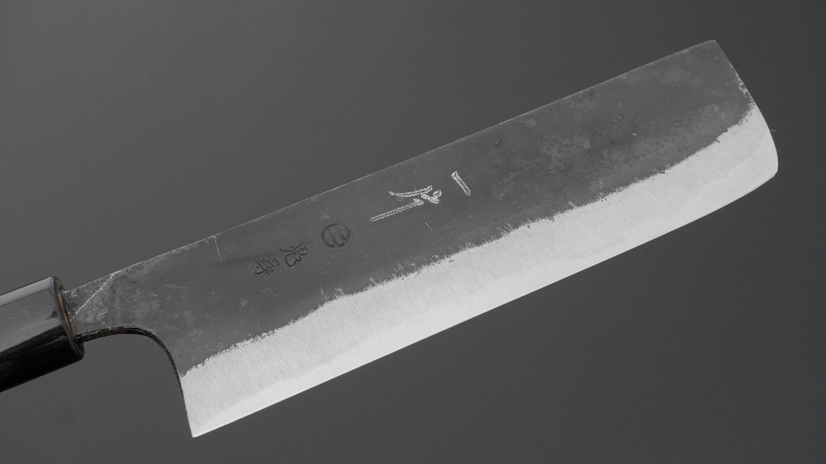 Hitohira Onihiro Blue #1 Nakiri 135mm Ho Wood Handle (D-Shape)