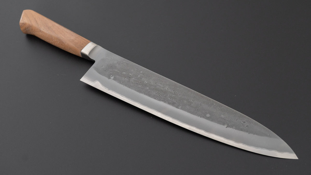 Hitohira TD Blue #2 Stainless Clad Nashiji Yo Gyuto 240mm Walnut Handle