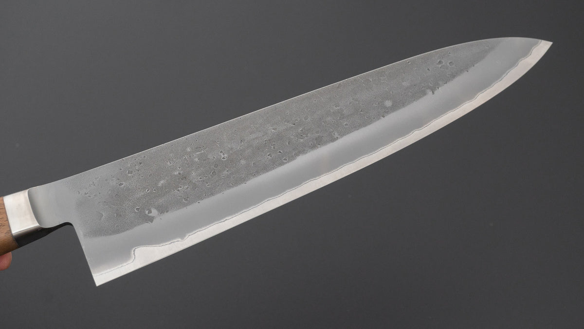 Hitohira TD Blue #2 Stainless Clad Nashiji Yo Gyuto 240mm Walnut Handle