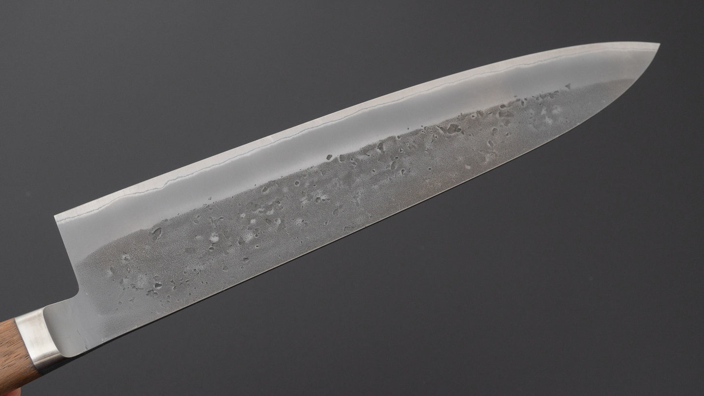 Hitohira TD Blue #2 Stainless Clad Nashiji Yo Gyuto 240mm Walnut Handle