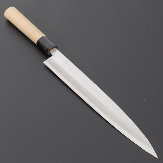 Hitohira Manzo Silver #3 Yanagiba 240mm Ho Wood Handle (D-Shape/ Saya)