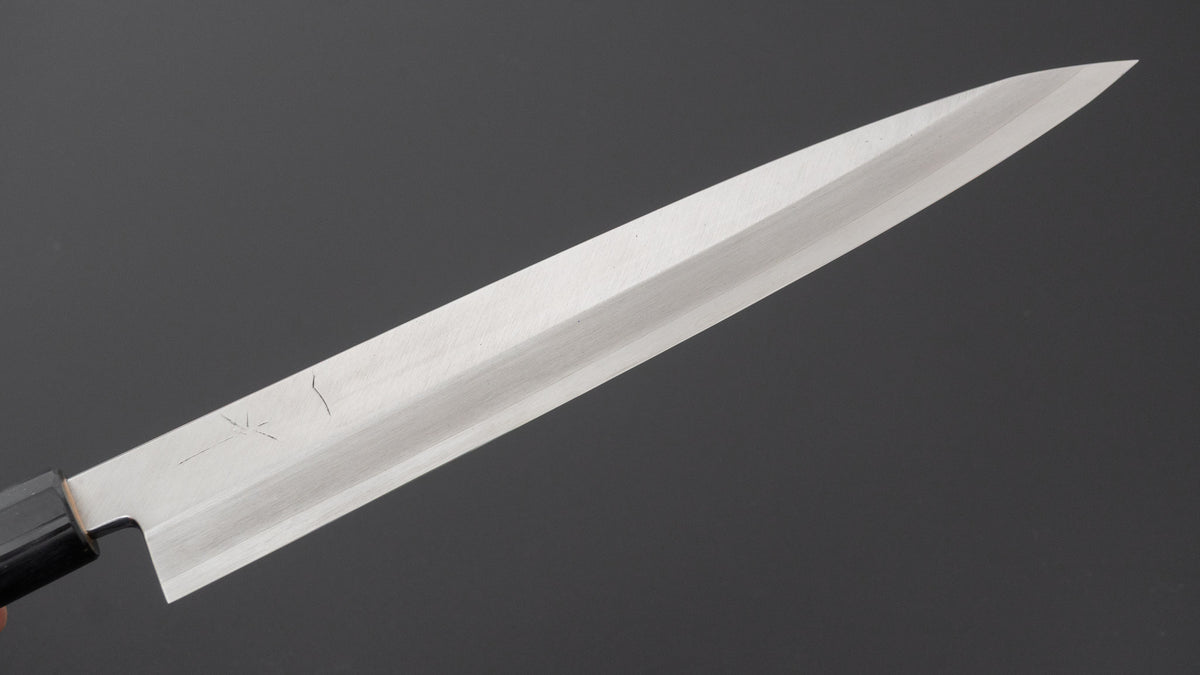 Hitohira Manzo Silver #3 Yanagiba 240mm Ho Wood Handle (D-Shape/ Saya)