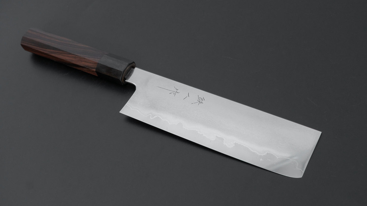 Tetsujin Silver #3 Metal Flow Nakiri 180mm Taihei Makassar Ebony Handle