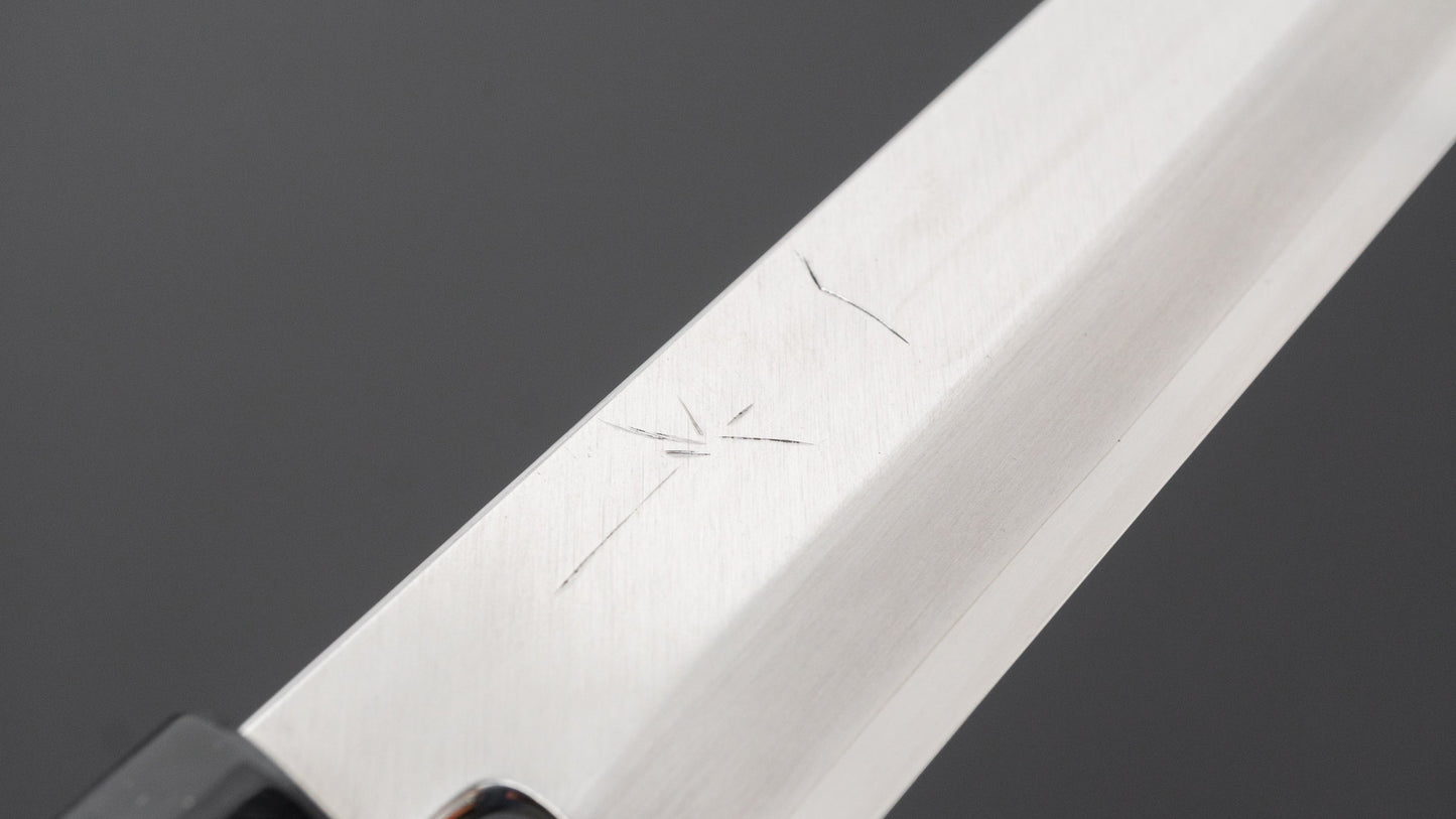 Hitohira Manzo Silver #3 Yanagiba 240mm Ho Wood Handle (D-Shape/ Saya)