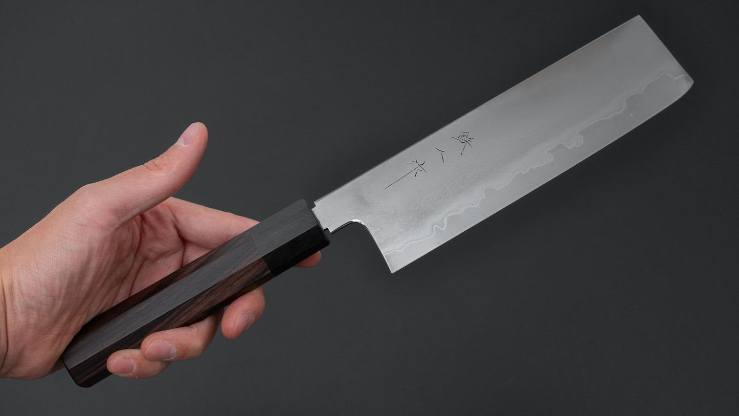 Tetsujin Silver #3 Metal Flow Nakiri 180mm Taihei Makassar Ebony Handle