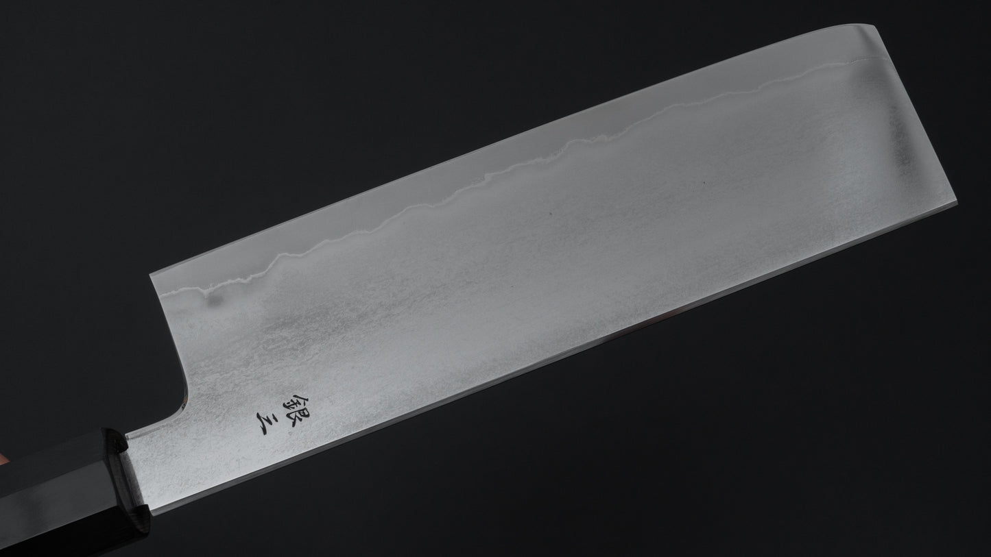 Tetsujin Silver #3 Metal Flow Nakiri 180mm Taihei Makassar Ebony Handle