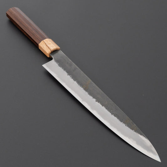 Hitohira Hinode Nashiji White #2 Stainless Clad Sujihiki 240mm Wenge Handle
