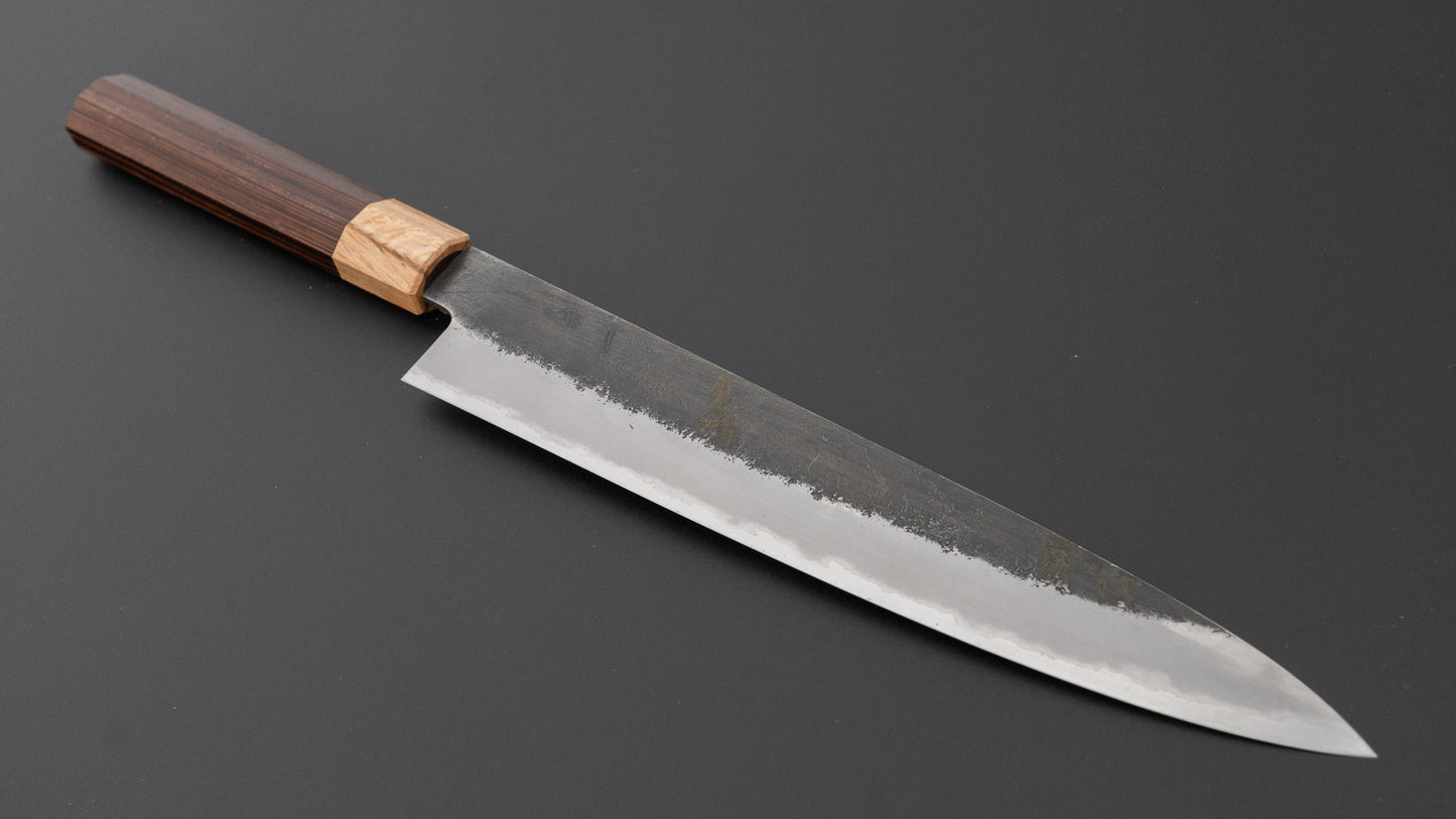 Hitohira Hinode Nashiji White #2 Stainless Clad Sujihiki 240mm Wenge Handle