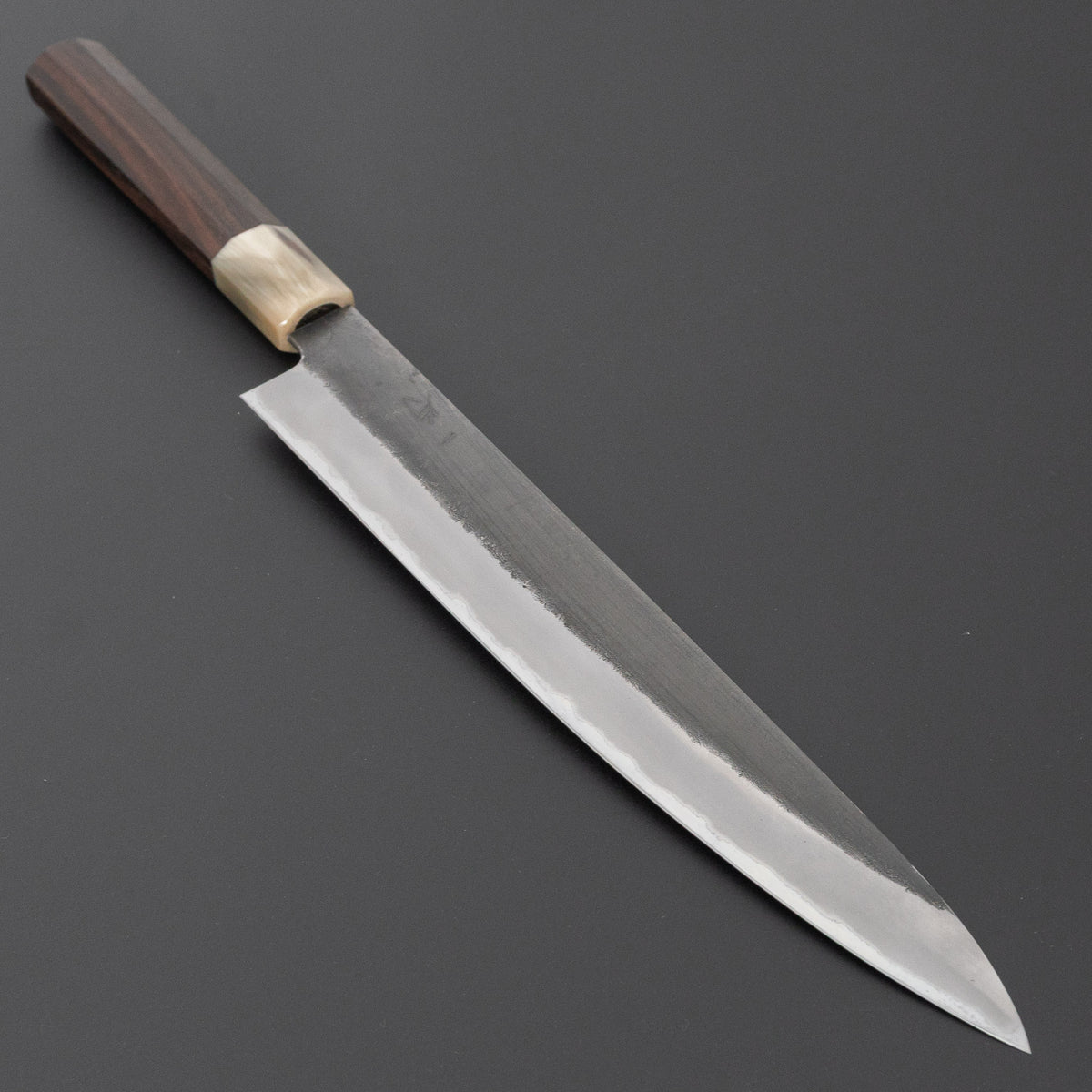 Hitohira Hinode Nashiji White #2 Stainless Clad Sujihiki 270mm Ebony Handle