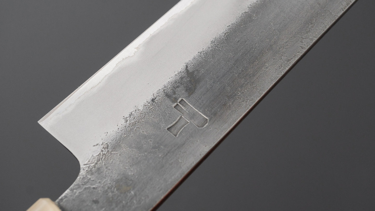 Hitohira Hinode Nashiji White #2 Stainless Clad Sujihiki 270mm Ebony Handle