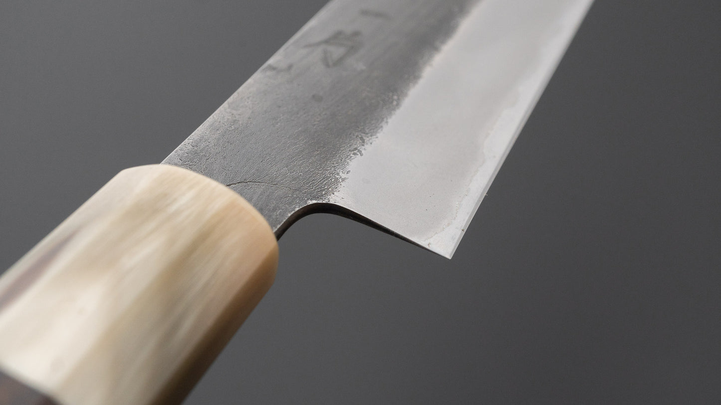 Hitohira Hinode Nashiji White #2 Stainless Clad Sujihiki 270mm Ebony Handle
