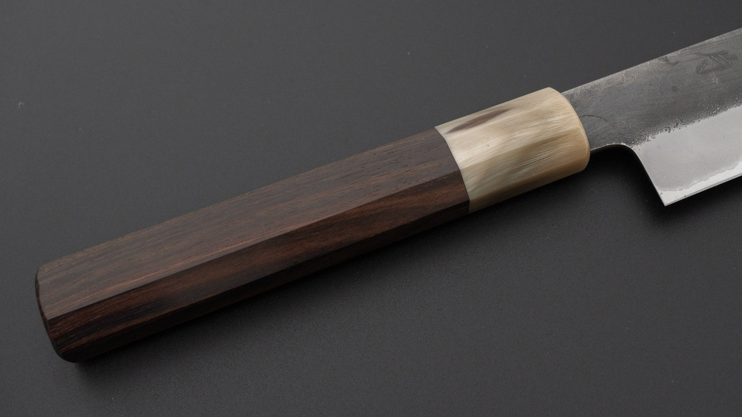Hitohira Hinode Nashiji White #2 Stainless Clad Sujihiki 270mm Ebony Handle