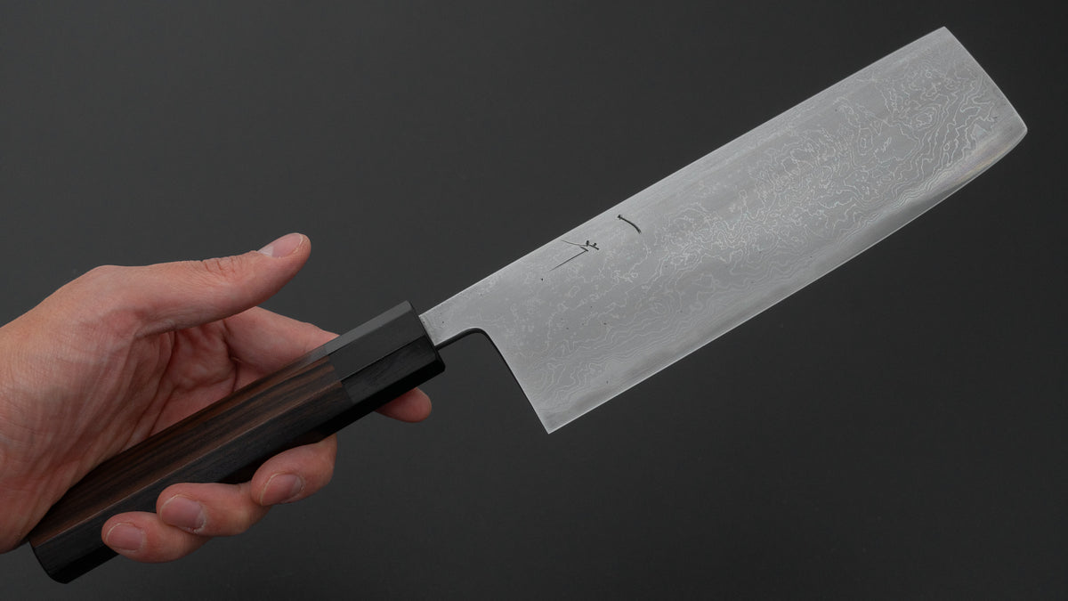 ひとひら 特打 田中 敦史 白一鋼 積層 菜切 180mm 太平縞黒檀柄
