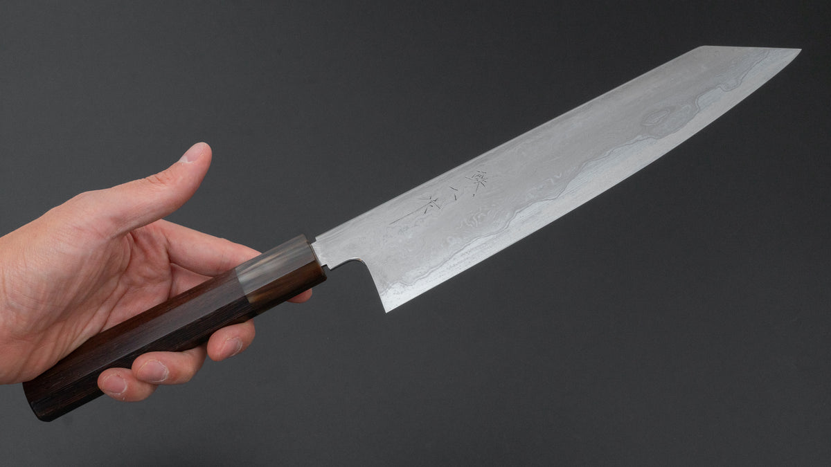 Tetsujin SP Blue #2 Damascus Kiritsuke Gyuto 240mm Taihei Tagayasan Handle (#08)