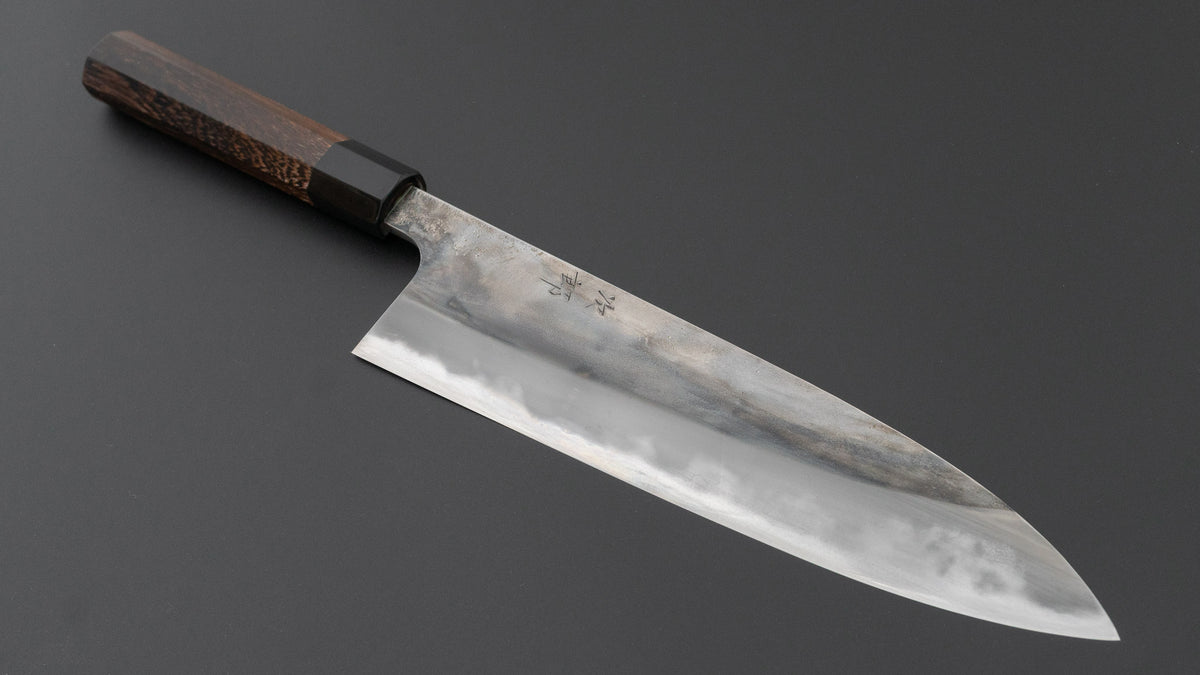 かじや次郎 鎚目 和式 牛刀 240mm 太平鉄刀木柄 (#864)