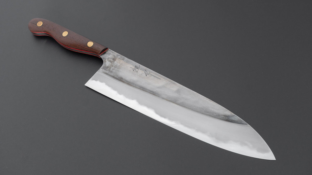 かじや次郎 鎚目 洋式 牛刀 240mm 鉄刀木柄 (#865)