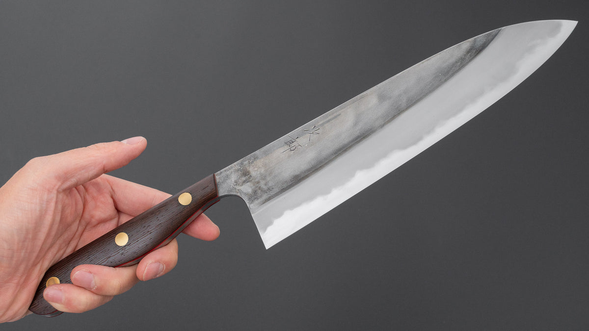 かじや次郎 鎚目 洋式 牛刀 240mm 鉄刀木柄 (#865)