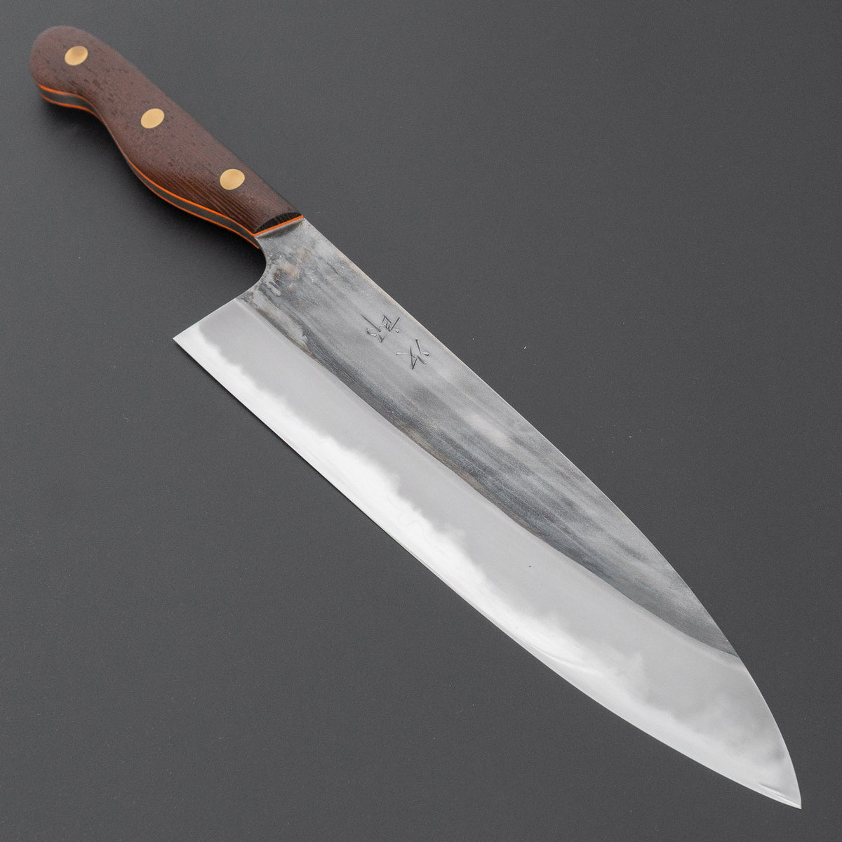 かじや次郎 鎚目 洋式 牛刀 240mm 鉄刀木柄 (#866)